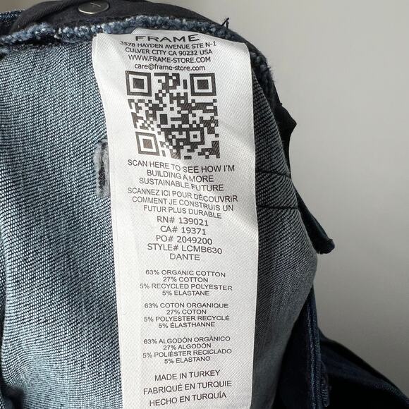 FRAME Le Crop Mini Boot Dark Wash Jeans Size 26 - Picture 3 of 7